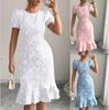 European and American Summer Short-sleeved New Slim-fit Hip-wrapped Fashion Temperament Casual Versatile Dress