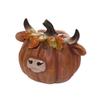 Figurky skotského skotu, Stolní dekorace pro podzimní sklizeň, Díkůvzdání, Halloween, Pryskyřice ručně malovaná dýně, soška skotského skotu, Ozdoby pro