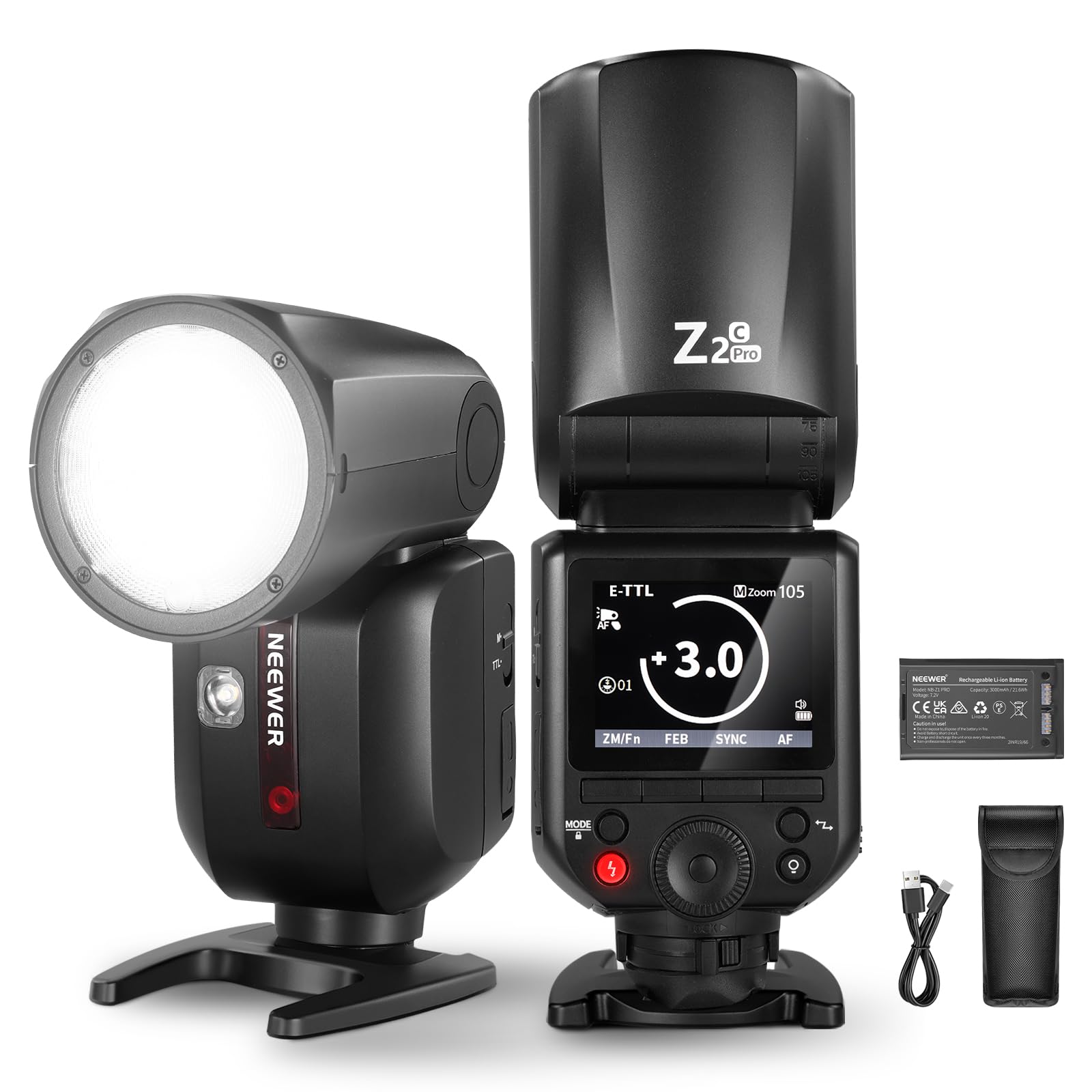 NEEWER Вспышка Стробоскоп 76 Дж TTL Круглая Голова Speedlight Совместимая с Godox Обновленный Интерфейс HSS Переключатель TCM 600 Полная Мощность Вспышки Свет для Студийной Фотографии Z2PRO-C
