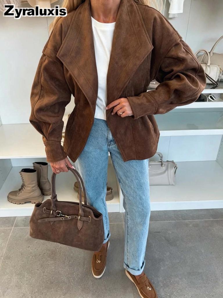 Women's Autumn Winter Fashion Solid Button Waistcoat Retro Stand Collar Long Sleeve Jacket Coat