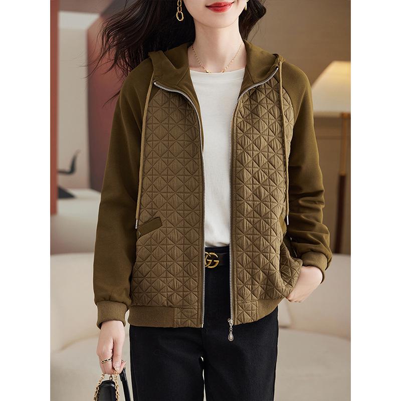 Women's Spring/Autumn Hooded Jacket 2025: Trendy, Versatile, Loose-Fit Short Top for Middle-Aged Women