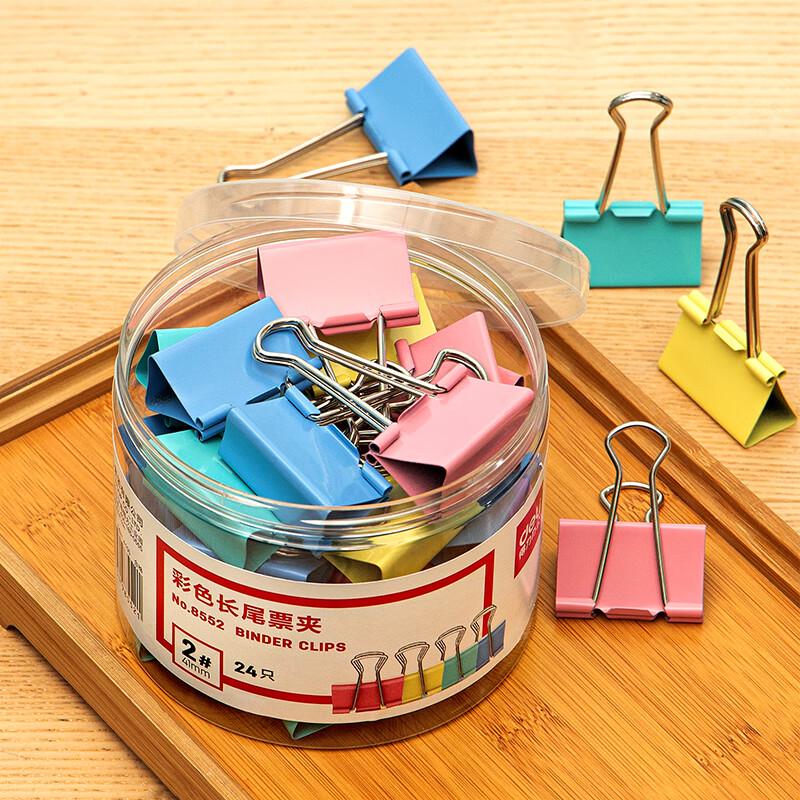 Deli Colored Binder Clips 41mm, 24-Pack