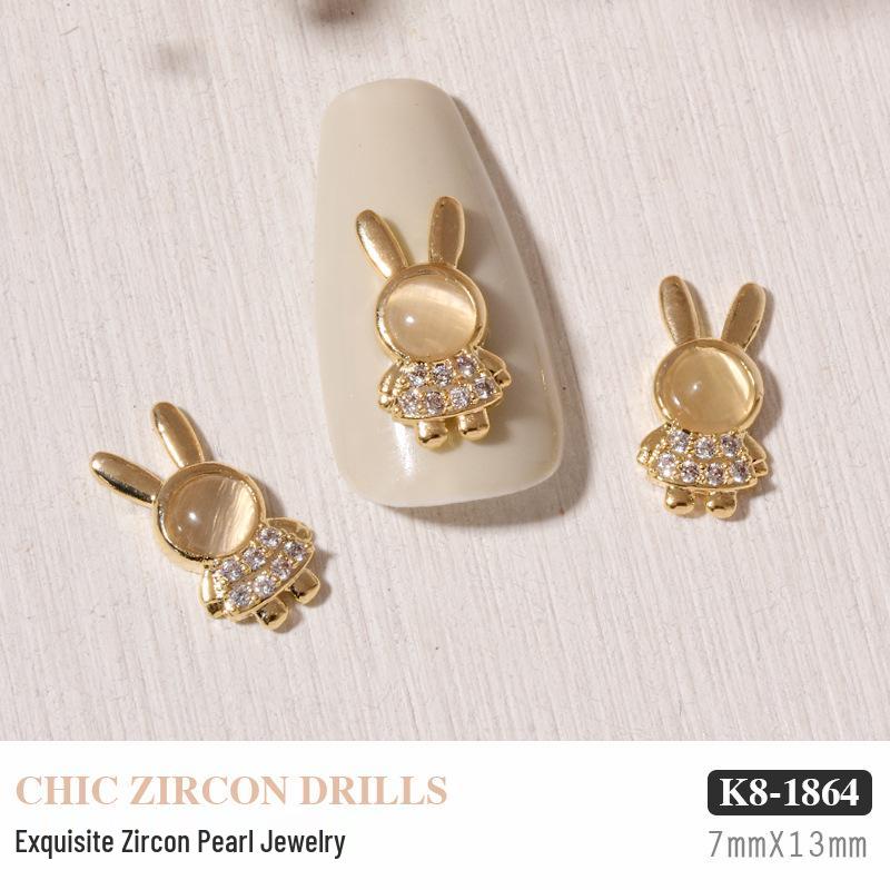 Luxurious Zircon Diamond Bow Nail Art Decorations - Japanese Style