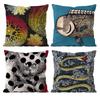 England Style Abstract Vintage Pillow Case Anti-dustmite Pillowcase Invisible zipper silky short plush Sofa cushion cover