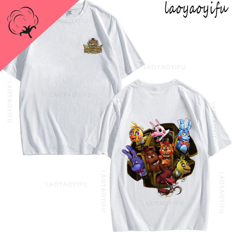 Five Nights At Freddys Theme 100Cotton Printed Fashion Mens Womens Fashion Summer TShirt Shortsleev High Quality Oneck