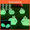 Adorable Figurine de Lapin Gros Luminescente dans le Noir Résine Mignonne Bricolage Décor d'Accessoires de Terrarium