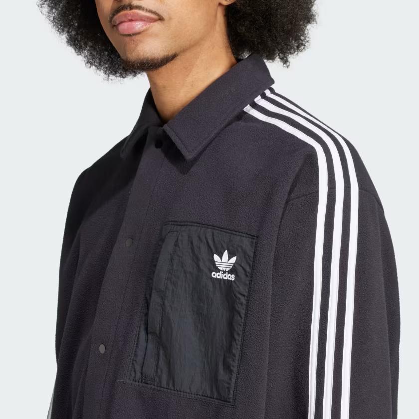 adidas Adicolor Polar Fleece Shirt Black Men Streetwear IZ1834