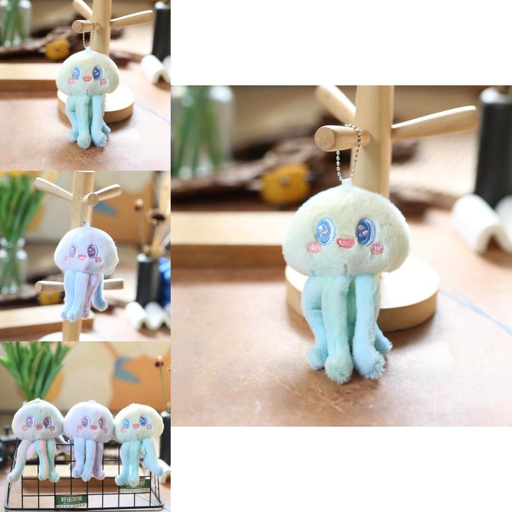 Cute Pink Plush Octopus Keychain Soft Short Plush Stuffed Animal 14cm