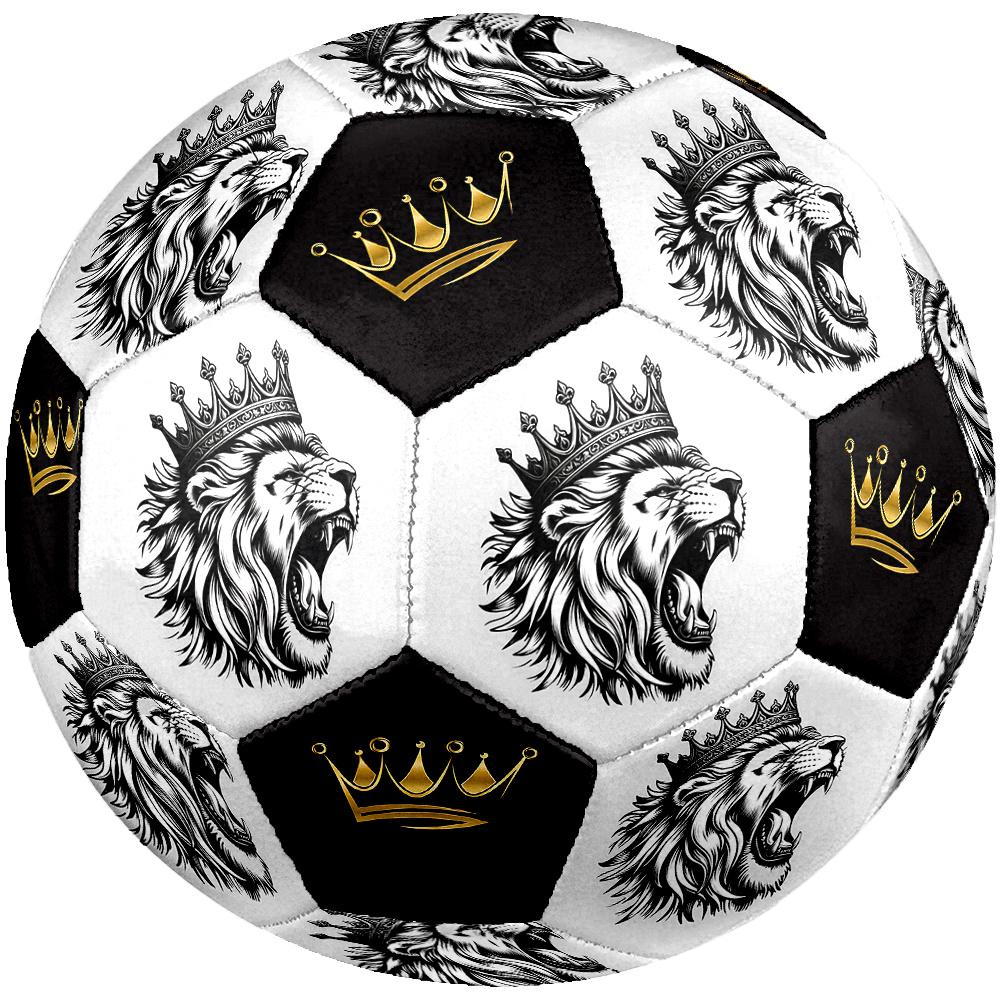 1PC Lion Majesty Golden Crown Soccer Ball Size 5 Football Machine Sewn Indoor/Outdoor Universal Football S29