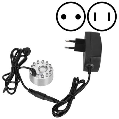 Water Fountain Ornament Mist Fog Maker Atomizer with 12 Lights Landscape Decoration