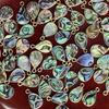 1Pc, Golden Edged Abalone Shell Teardrop Pendant Natural Sea Shell Jewelry Findings for DIY Necklace & Earring Making, 10x14mm