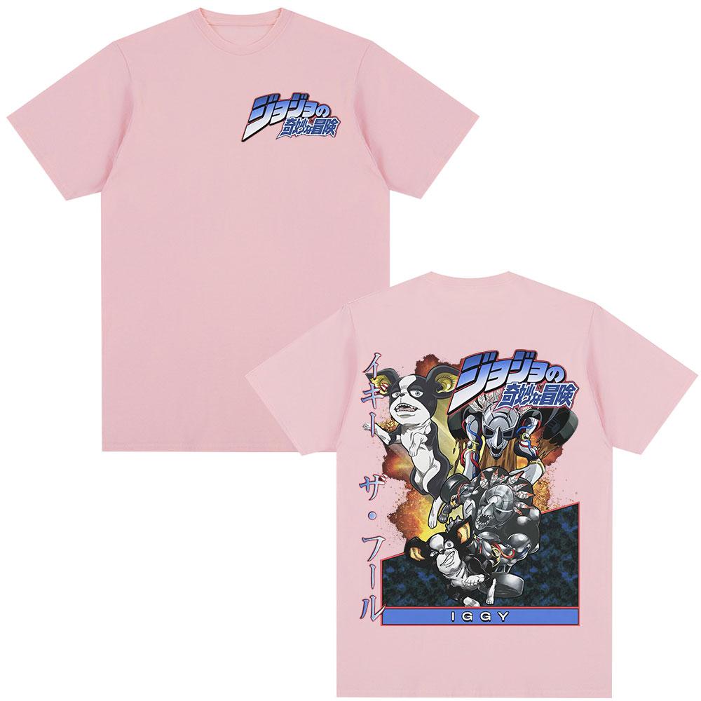 2026 Anime JoJo Bizarre Adventure Iggy Unisexga Graphic Tshirts Unisex Women Clothing Fashion Casual Short Sleeves T Shirts Soft Tops