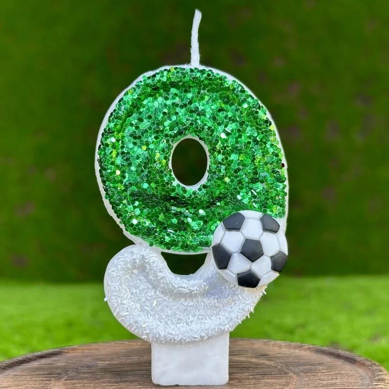Creative Football 0-9 Number Birthday Candle Children Cake Decoration Gifts For Boy Halloween Party Memories Candle