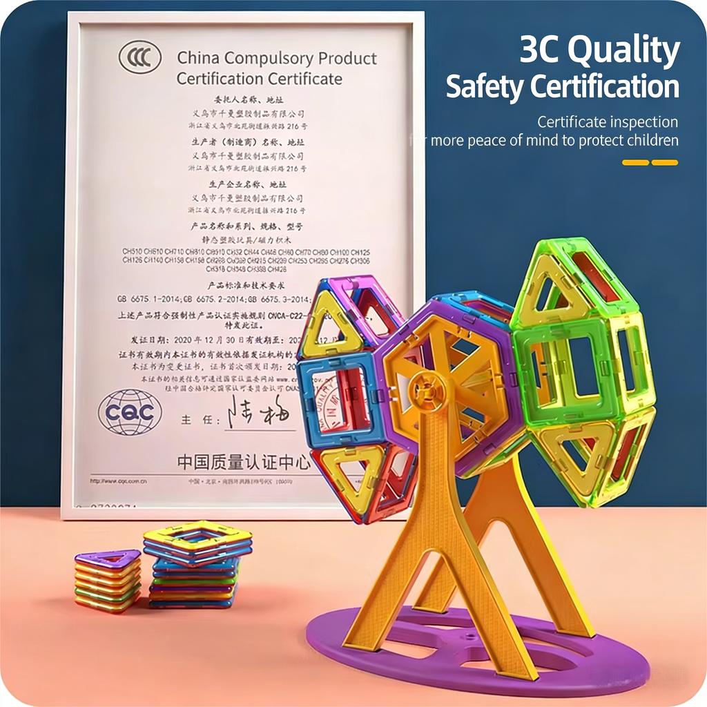 Non-Toxic Magnetic Building Blocks Toy Gift Diy Construction Set Kids Magnetic Block Tiles Educational Magnet Toys For Children