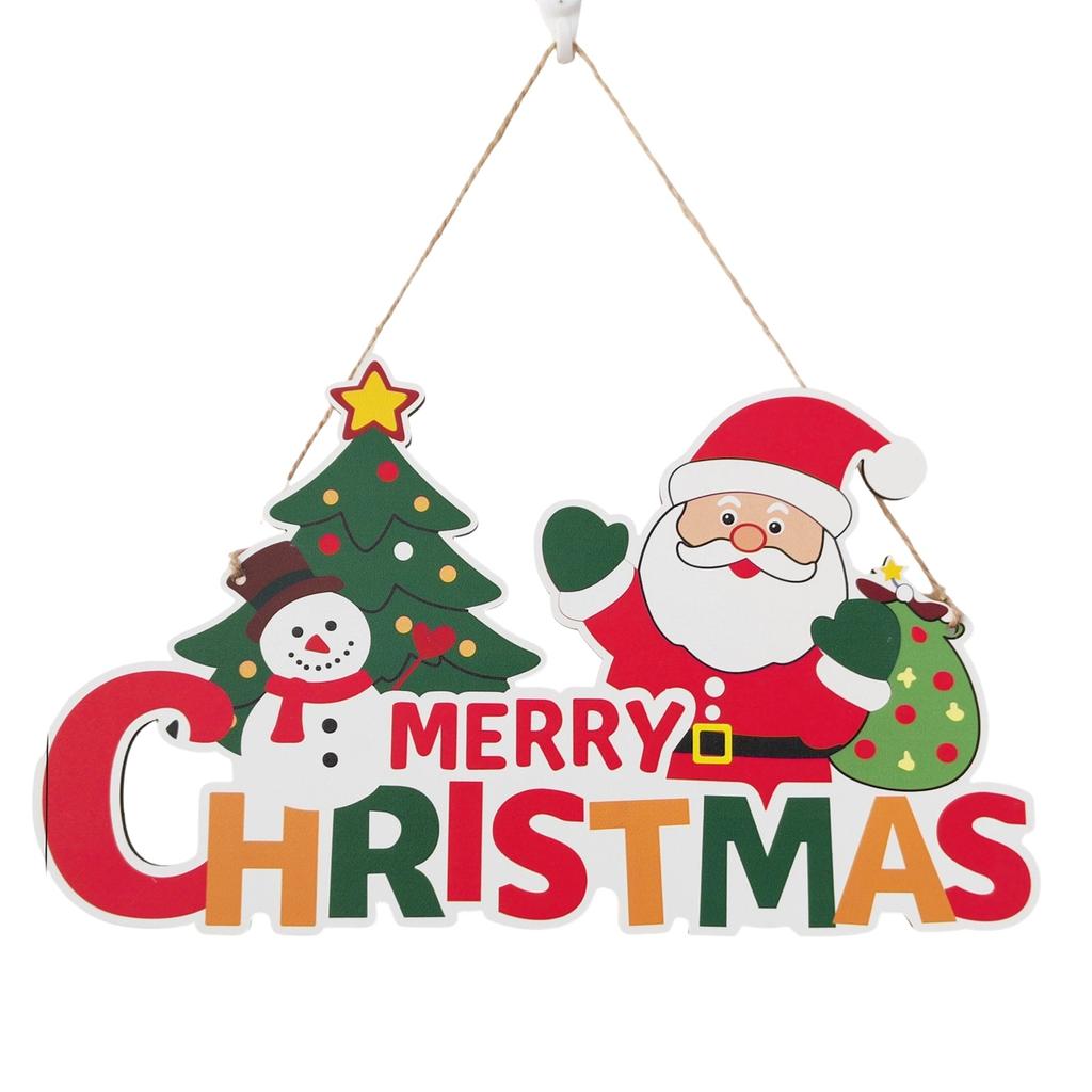 Christmas Home Wooden Pendant Scene Arrangement Atmosphere Hanging Decoration Door Hanging (Single Sided Printing)