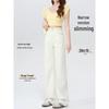 Women's Tencel High-Waist White Straight-Leg Pants - Summer 2025 Collection