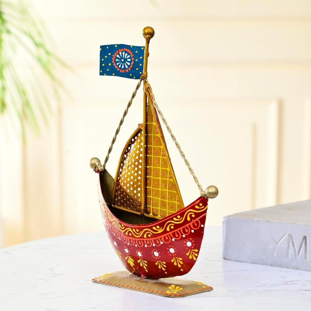Metal Turkish Ship Boat Naav Showpiece Home Decoration Items for Living Room Figurine for Home Decor Bedroom Room Tabletop Desktop