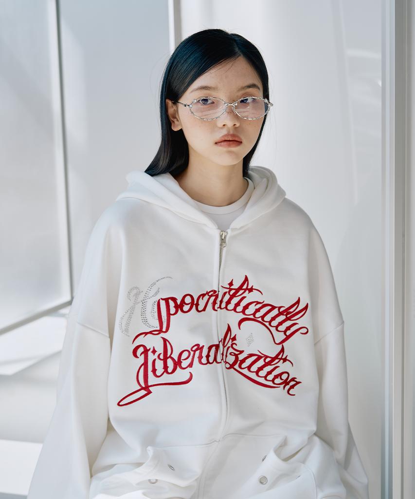 Unusedlab H-Hotfix Zip-Up Hoodie [Ivory]
