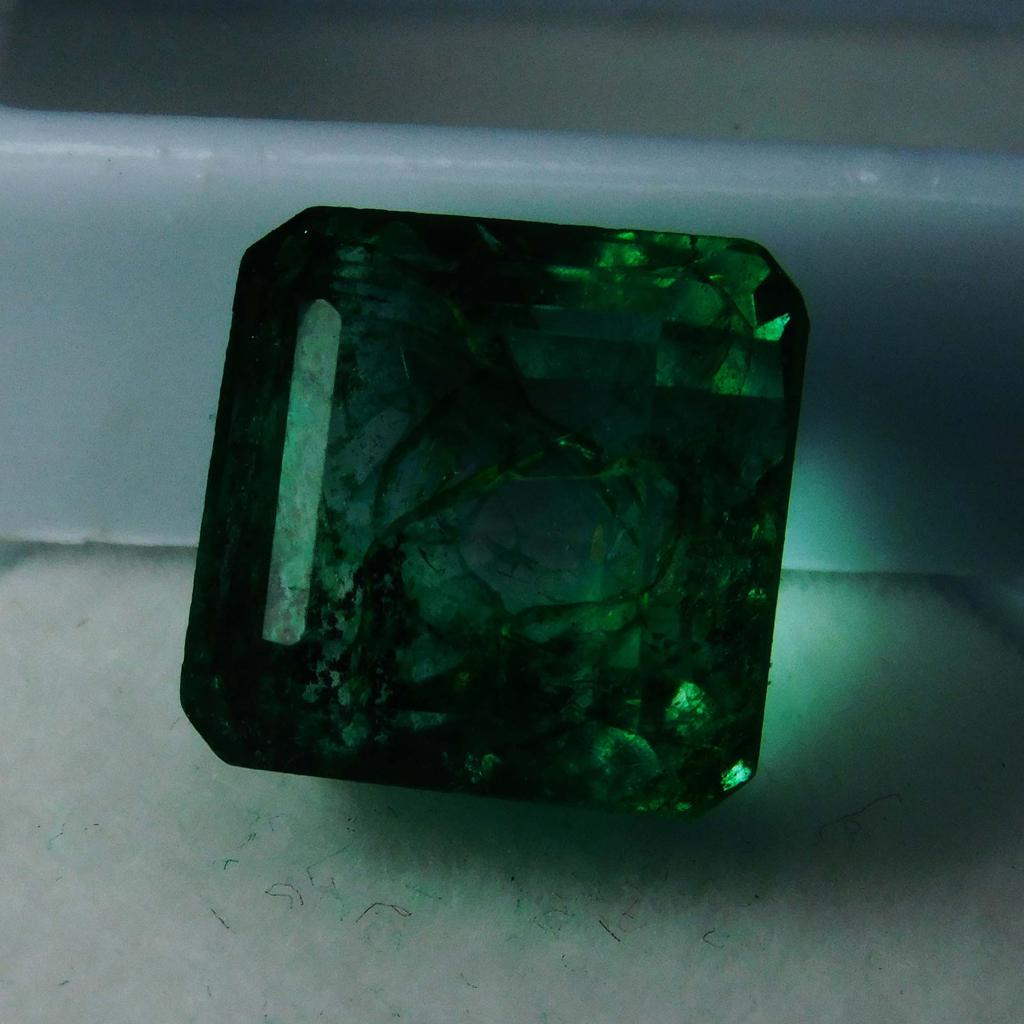 Natural Green Emerald Loose Gemstone 10 ct Square Cut Colombian for Jewelry Making and Crafts