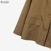 ZANZEA Womens Cardigan Blazer Blouse and Long Skirts Fashion Two Piece Suit Sets