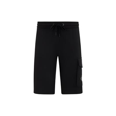 Logo Print Casual Straight Leg Shorts Men Shorts Black J323536-BEH