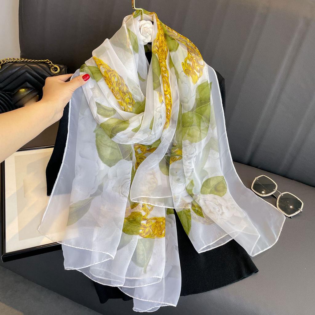 Silk Scarf Fashion Neck Oversize  Foulard Female Headbanda Luxury Hijab Women Warm Pashmina Scarves Echarpe Shawl Large Wrap