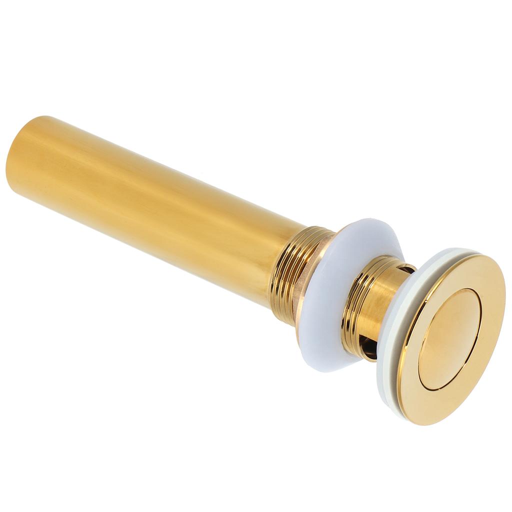 Gold Sink Drain without Overflow Anti Clog Bathroom Faucet Wash Basin Drain Stopper