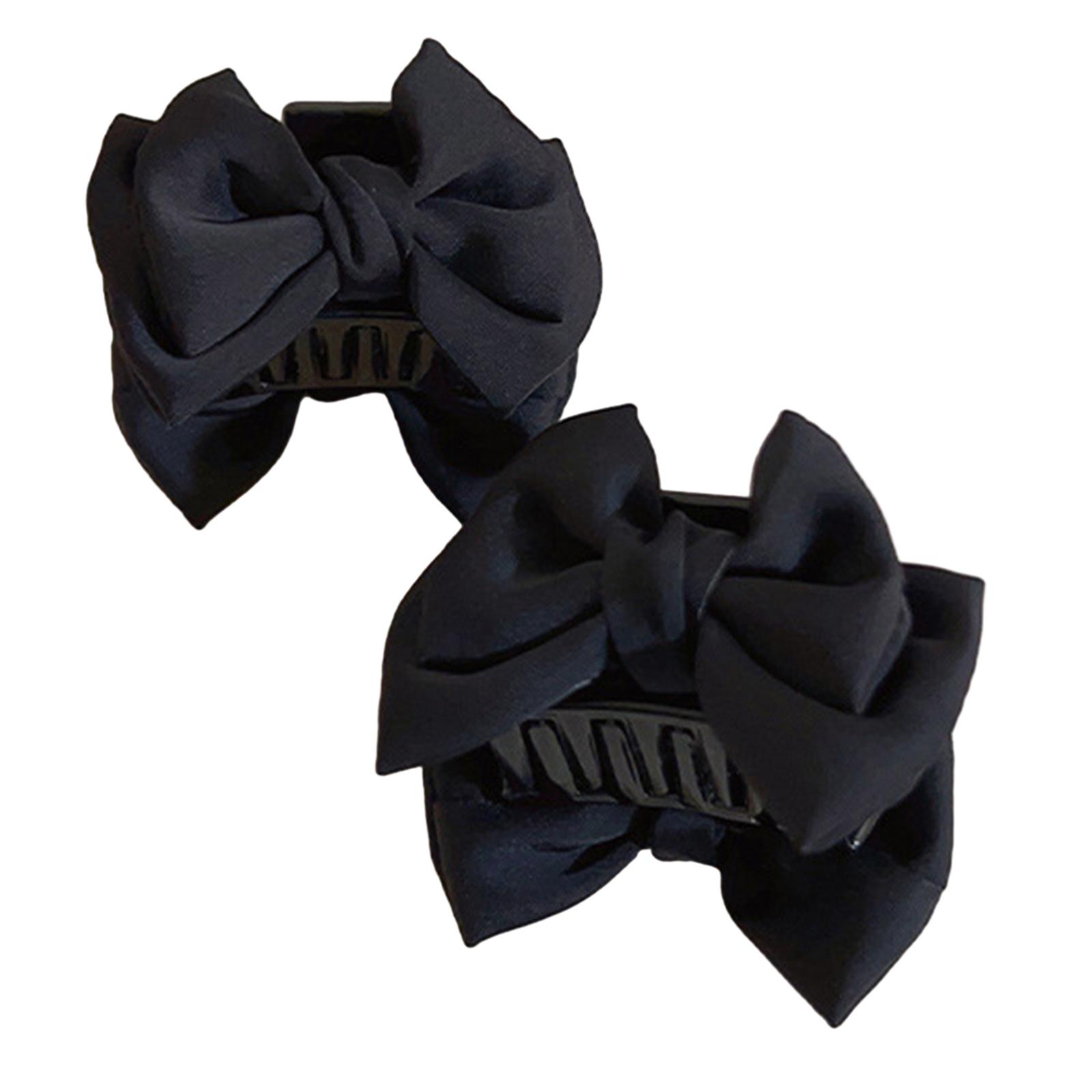 

Balletcore Bow Preepy 2000s Claw Side Clip Hair Clip Princess Sweet GirlsBangs Bow Style Claw Bow Multicolored чёрный