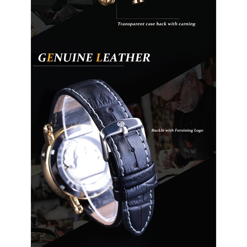 Forsining Herrenmode Freizeit Kalender Tourbillon Automatische Mechanische Uhr
