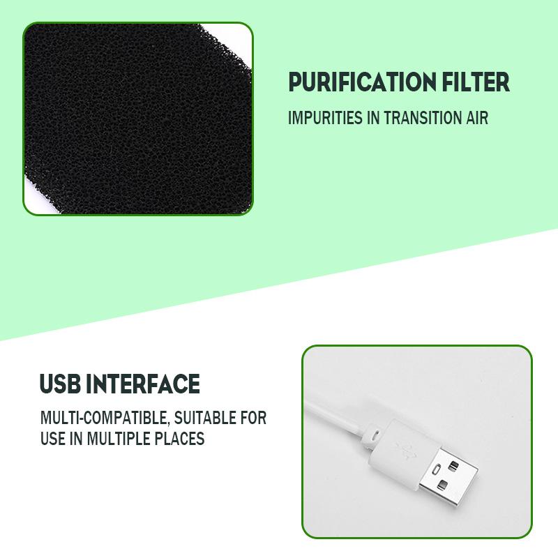 USB HEPA Air Purifier Ionizer Generator Deodorizer Home Air Cleaner Remove Formaldehyde PM2.5 Smoke Odor Allergies Pets Hair