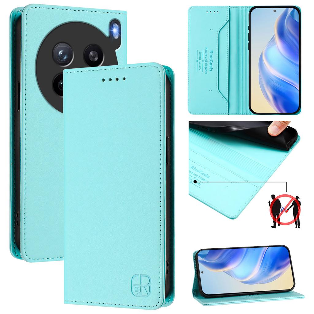 For Vivo X200s 5G Leather Case RINACASIS RC01 Phone Cover with RFID Blocking Wallet Stand