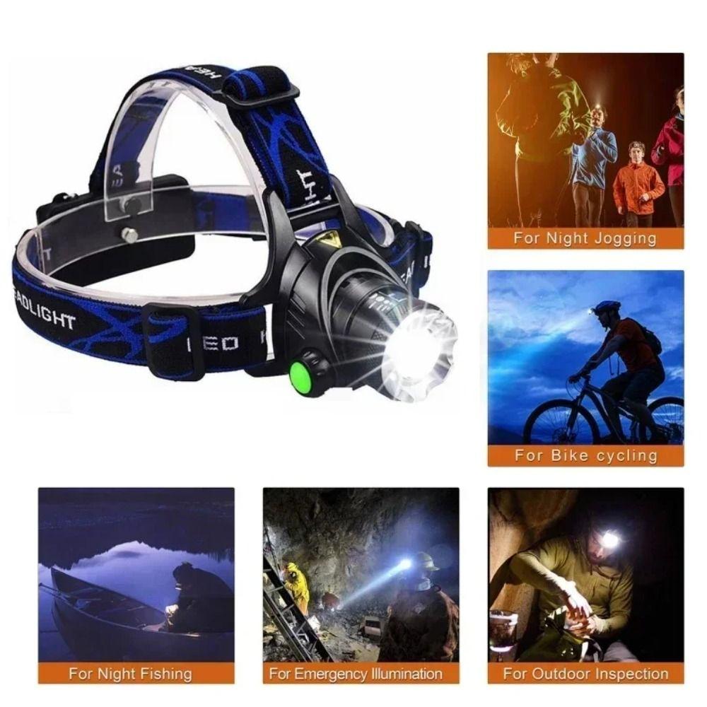 Super Bright LED Headlamp USB Charging Zoomable Head Torch New Telescopic Headlamp  Hunting