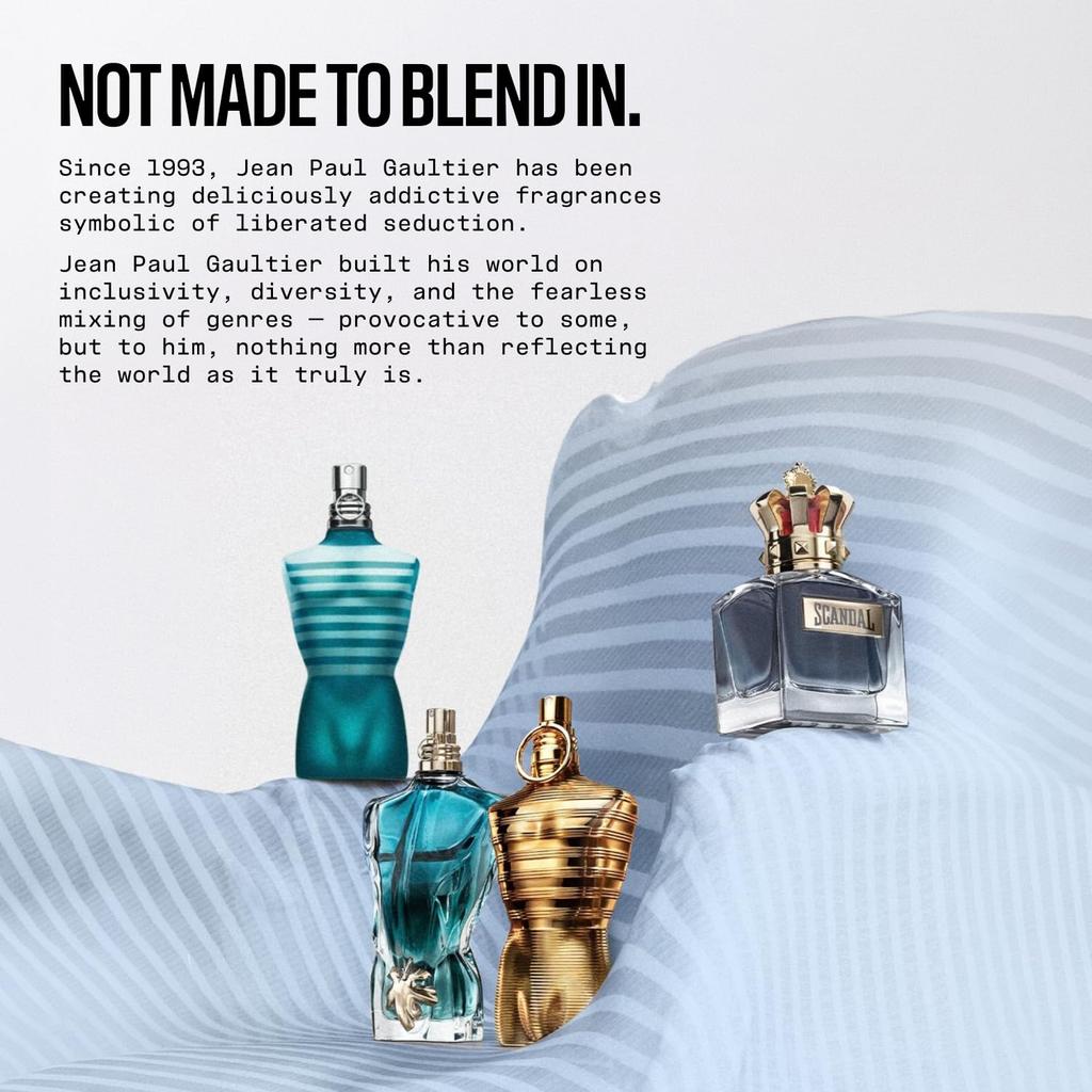 Le Male Eau de Toilette - Long Lasting Amber Aromatic Cologne for Men with Fresh Mint
