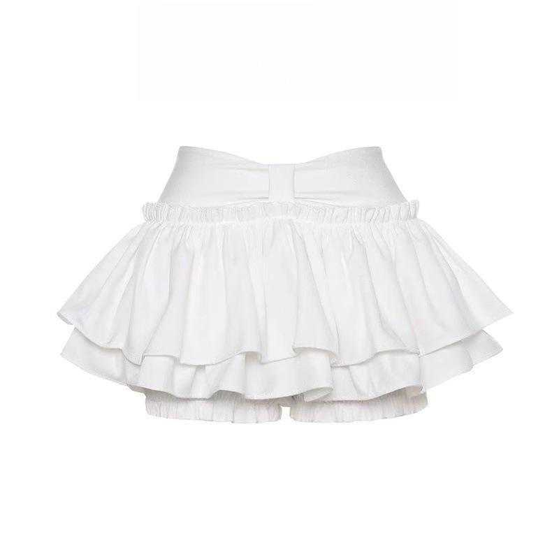 White Puffy A-line High Waist Ballet Style Mini Skirt for Women - Summer 2025 Design