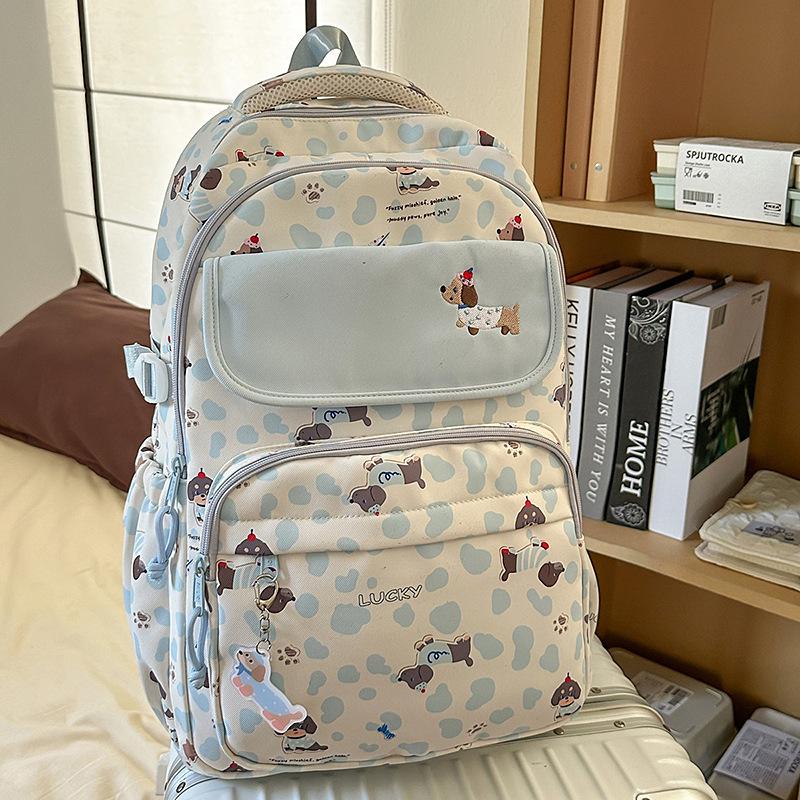 New High-value, Fresh, Sweet and Cute Dog Backpack, Lightweight and Large-capacity Backpack for Junior High School Students