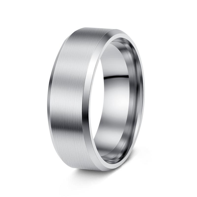 8mm matte stainless steel men's ring - minimalist fashion jewelry