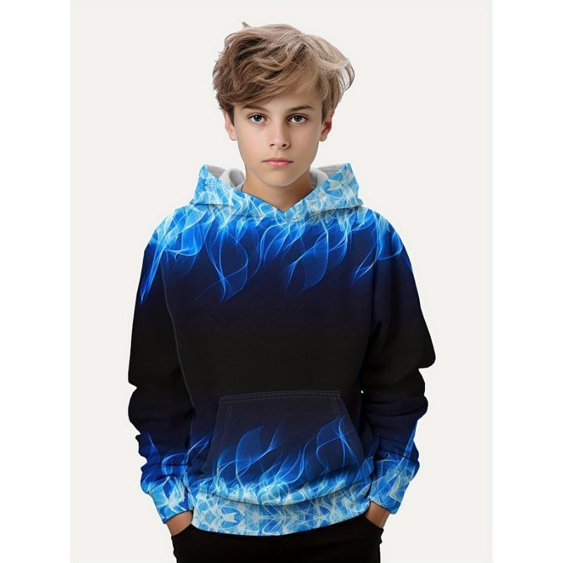 Hoodie Cartoon Cat Pattern Full Print Girl Trendy Sweatshirt Comfort Fit Long Sleeve Jumper Tops Children Kids Clothing Gift