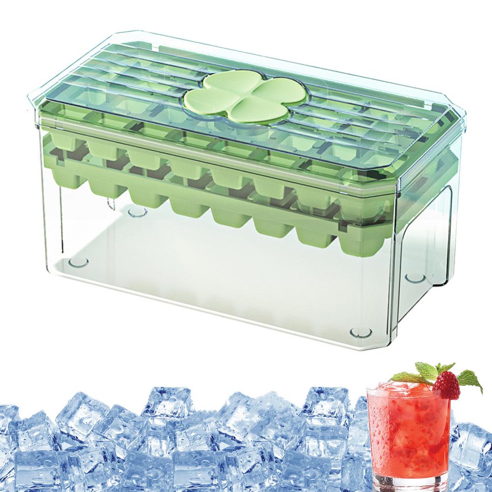 Ice Cube Trays With Lid Ice Cube Maker Container Box Ice Cube Molds Reusable Flexible Chocolate Mold Large Capacity Ice Trays