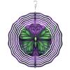 Vibrant 10 Inch Mandala Wind Chime with Swirling Butterflies Purple Green Metal Garden Decor Outdoor Art Gift for Family Friends