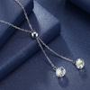 Rockyu brand jewelry - Popular necklace for women, sterling silver (925), pendant, tassel, crystal, Asian ethnic style.