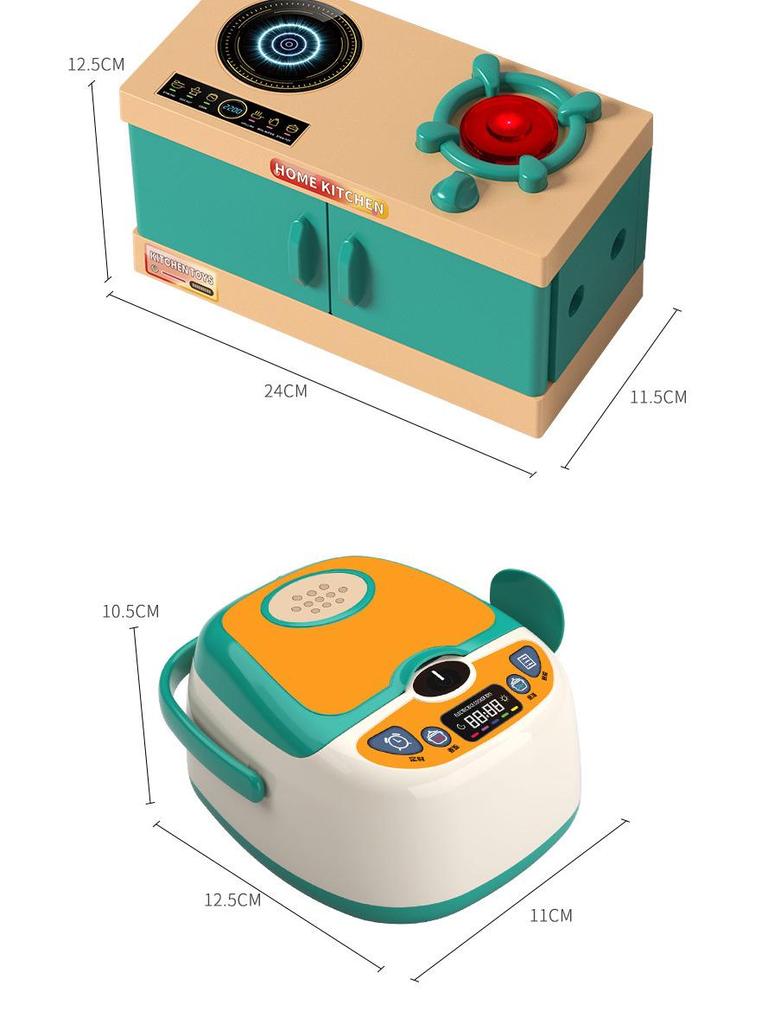 Children's Pretend Kitchen Set: Cutting Veggies, Cooking, Rice, and Fruit for Boys & Girls - Simulation Utensils Included