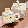 Cute Pudding Mug, Super Beautiful Ceramic Cup, Office Coffee, Breakfast Cup, Birthday Gift for Girls