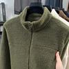 2025 Japansk Stil Fleecejacka med Ståkrage - Tjock, Varm, Avslappnad Höst/Vinterkläder