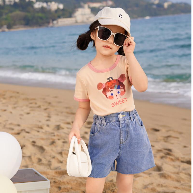 Girls' Summer Cartoon Print Short Sleeve T-Shirt
