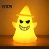 Battery Operated Ghost Light Halloween Witch Hat Light, Spooky LED Decorative Lamp, with Cartoon Night for Holiday Party Decor