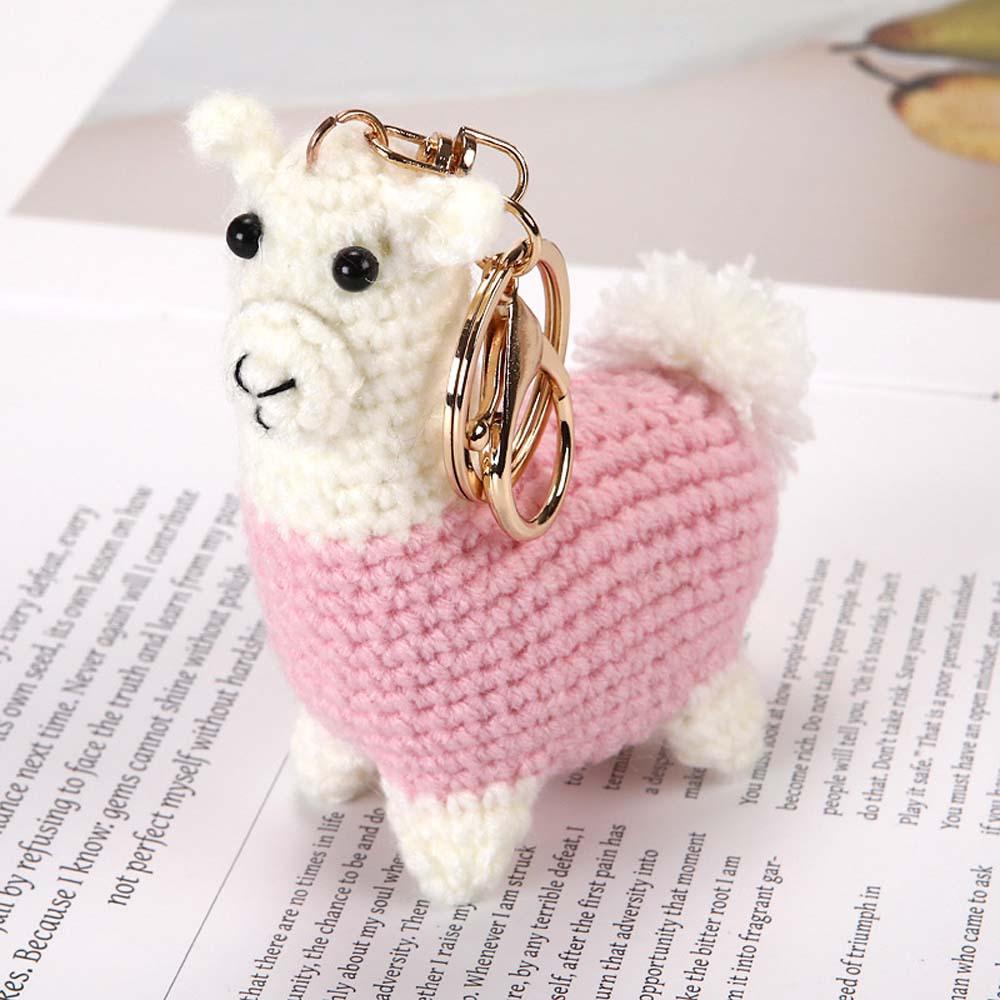 Tas Hanger Nieuwe Leuke Accessoires Sleutelhangers Creatief Handgeweven Alpaca Tas Hanger Schattige Mini Cartoon Hanger Modieuze Tas Decoraties white