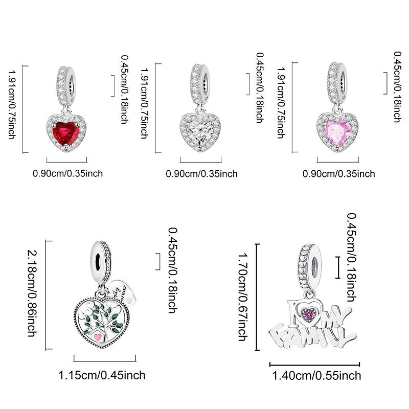 Copper Sweet Love Heart Series Diy Charms Beads Fit Bracelet Necklace Making Gift Of High Quality Luxury Bead