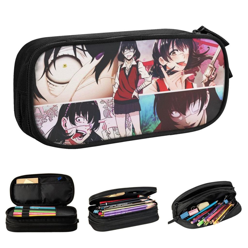 Ikishima Midari Pencil Case Kakegurui Japan Anime Pencilcases Pen for Student Large Storage Bag Students School Gift Stationery