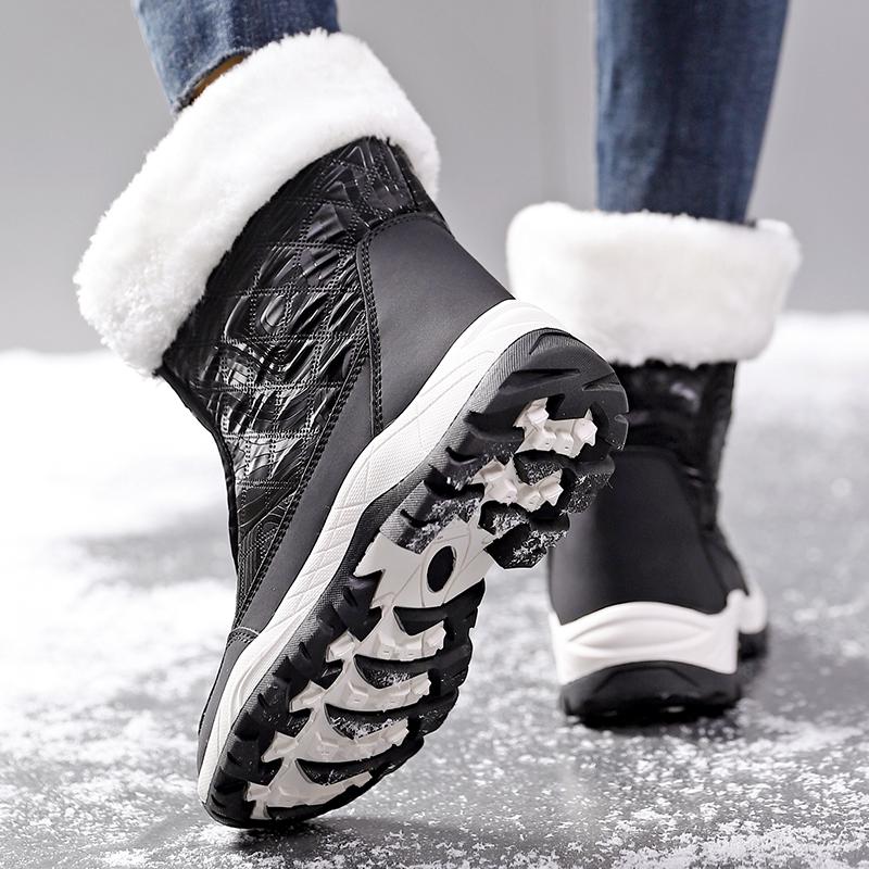 Warm Cotton Shoes Women's High-top Boots Anti-slip Snow Boots Winter Plush Outdoor Walking Shoes Hiking Sneakers