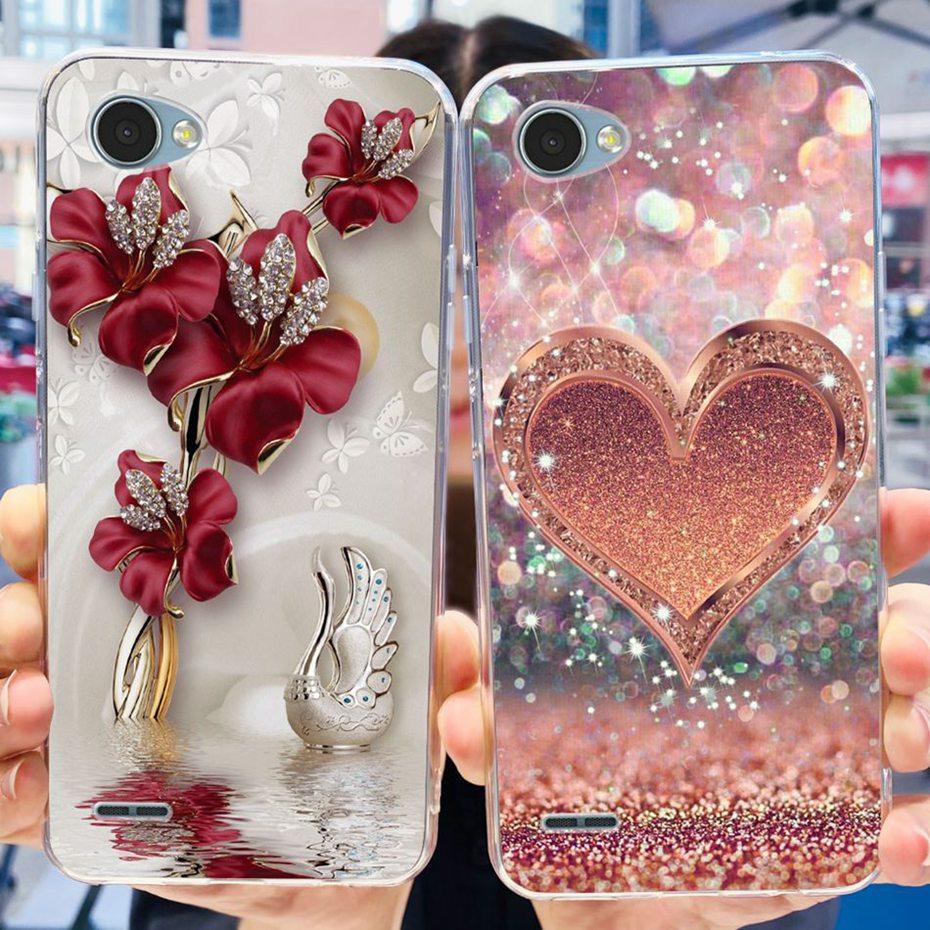 For LG Q6 Q6a Q6+ M700 X600K X600L X600S Cute Flower Cat Painted Phone Case For LG Q6 Plus Q 6 Alpha Soft Silicone TPU Cases